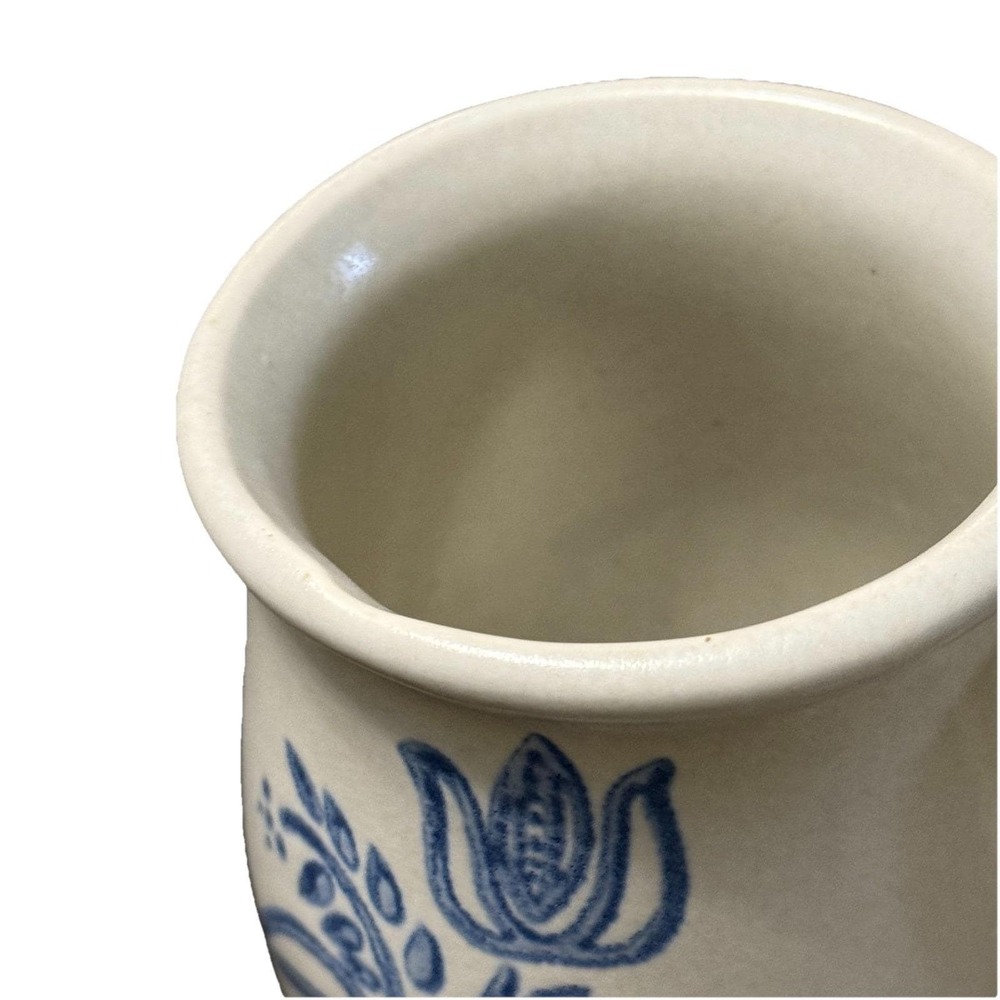 Pfaltzgraff Folk Art Mug Cup Blue Floral Stoneware USA Set of 4 Vintage - Picture 6 of 10